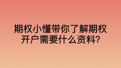 期权小懂带你了解期权开户需要什么资料?