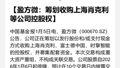 停牌！000670，重大资产重组