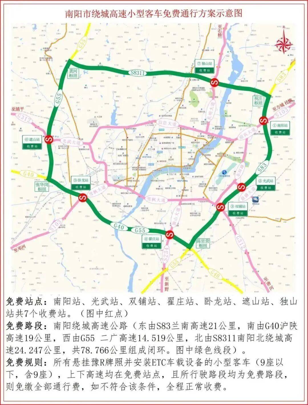 豫A、豫V、豫B、豫C、豫R车主，此范围内高速免费！